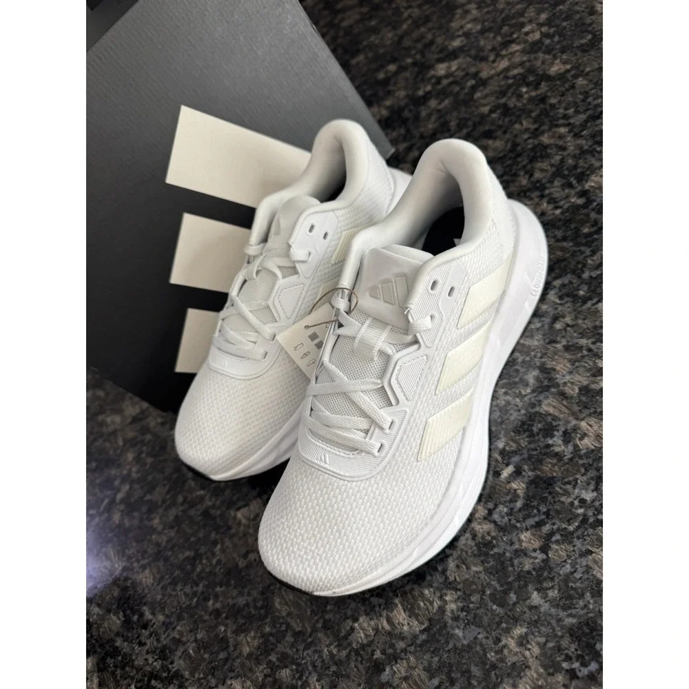 adidas‎ Galaxy 7 W White Metallic Black Road Running Jogging Shoes IH3662 Sz 7.5